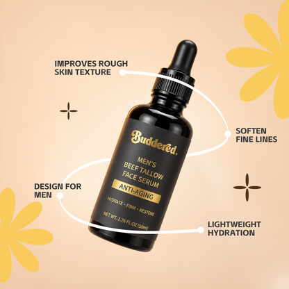 Buddered Beef Tallow Anti-Aging Face Serum for Men with Retinol