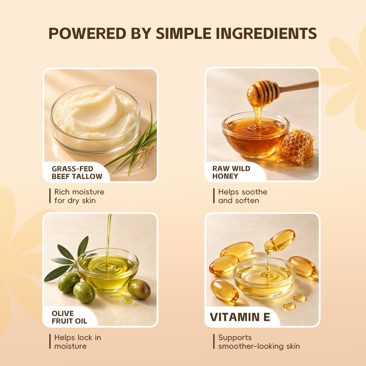 Buddered Beef Tallow & Honey Face Balm Stick
