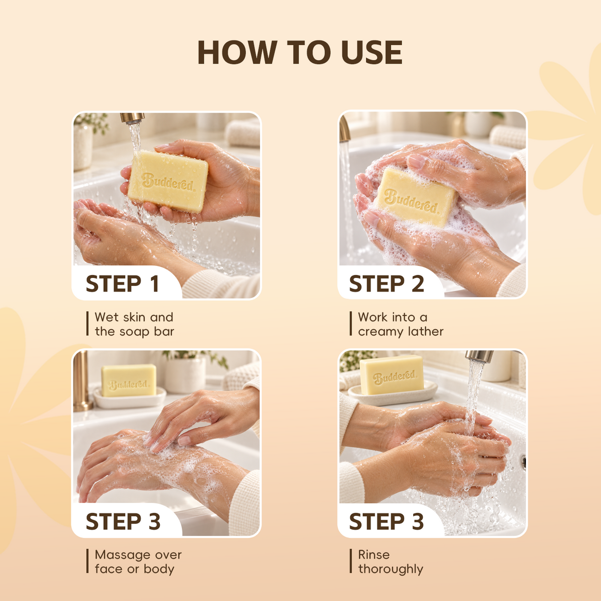 Buddered Natural Beef Tallow Soap Bar for Sensitive Skin