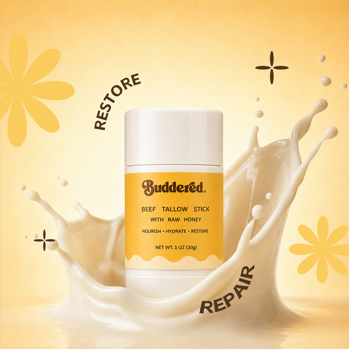 Buddered Beef Tallow & Honey Face Balm Stick