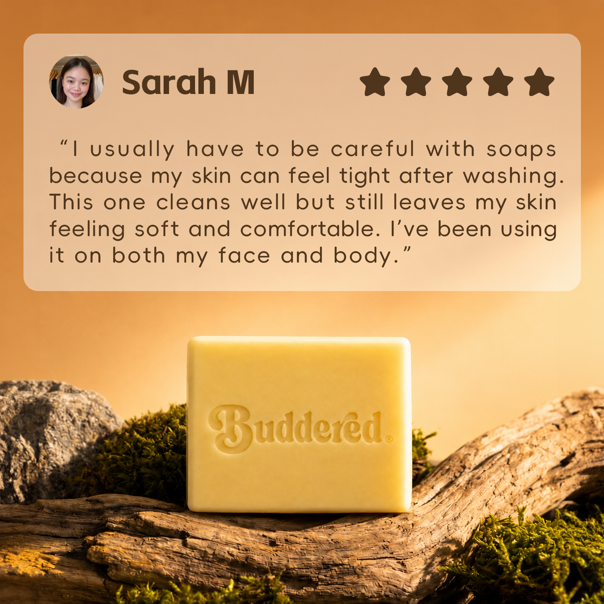 Buddered Natural Beef Tallow Soap Bar for Sensitive Skin